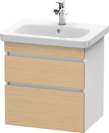 挂壁式浴柜, DS648003018 门板: 天然橡木 哑光, 饰面, 主体: 白色 哑光, 饰面