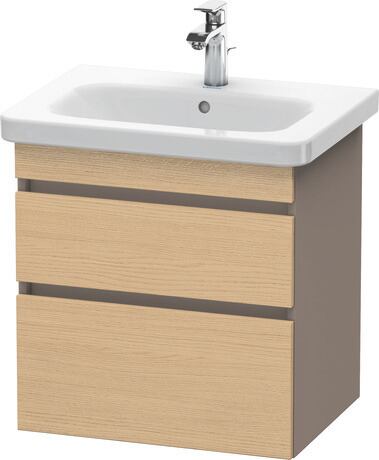 挂壁式浴柜, DS648003043 门板: 天然橡木 哑光, 饰面, 主体: 玄武岩色 哑光, 饰面