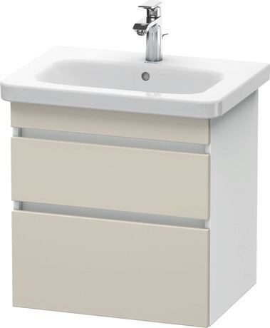 挂壁式浴柜, DS648009118 门板: 灰褐色 哑光, 饰面, 主体: 白色 哑光, 饰面