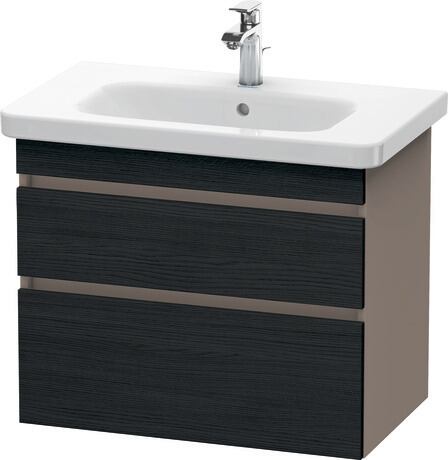 挂壁式浴柜, DS648101643 门板: 黑色橡木 哑光, 饰面, 主体: 玄武岩色 哑光, 饰面