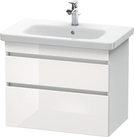 挂壁式浴柜, DS648102218 门板: 白色 高光, 饰面, 主体: 白色 哑光, 饰面