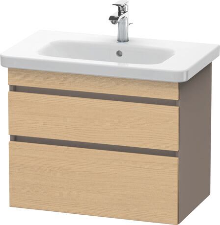 挂壁式浴柜, DS648103043 门板: 天然橡木 哑光, 饰面, 主体: 玄武岩色 哑光, 饰面