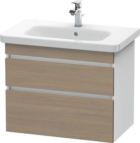 挂壁式浴柜, DS648103518 门板: 大地色橡木 哑光, 饰面, 主体: 白色 哑光, 饰面