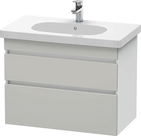 挂壁式浴柜, DS648400718 门板: 混凝土灰 哑光, 饰面, 主体: 白色 哑光, 饰面