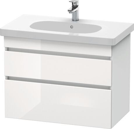 挂壁式浴柜, DS648402218 门板: 白色 高光, 饰面, 主体: 白色 哑光, 饰面