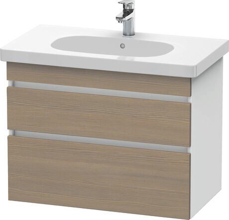 挂壁式浴柜, DS648403518 门板: 大地色橡木 哑光, 饰面, 主体: 白色 哑光, 饰面