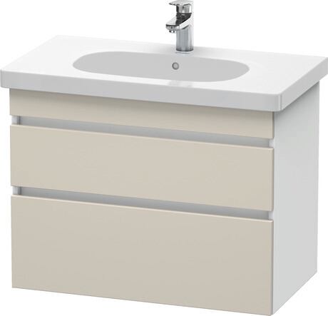 挂壁式浴柜, DS648409118 门板: 灰褐色 哑光, 饰面, 主体: 白色 哑光, 饰面