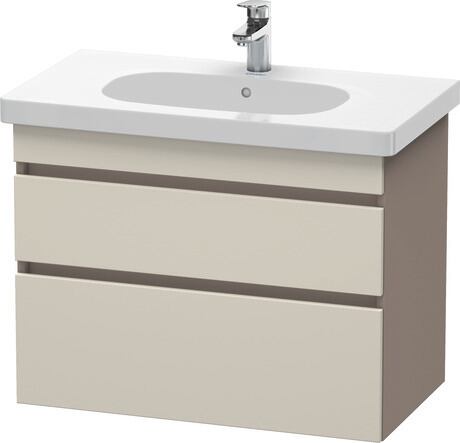 挂壁式浴柜, DS648409143 门板: 灰褐色 哑光, 饰面, 主体: 玄武岩色 哑光, 饰面
