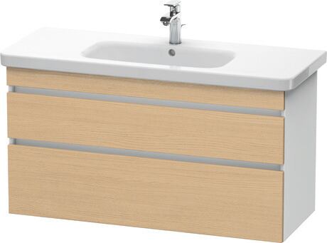 挂壁式浴柜, DS649503018 门板: 天然橡木 哑光, 饰面, 主体: 白色 哑光, 饰面