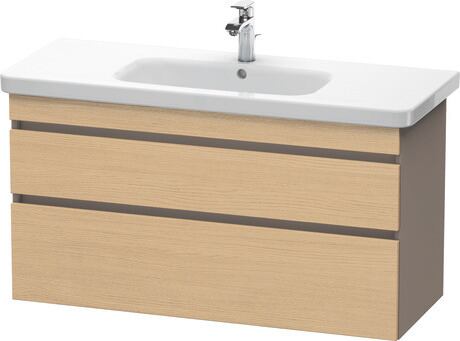 挂壁式浴柜, DS649503043 门板: 天然橡木 哑光, 饰面, 主体: 玄武岩色 哑光, 饰面