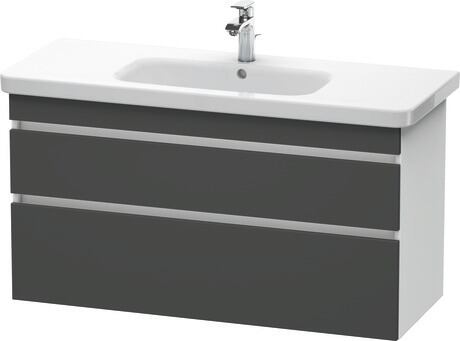 挂壁式浴柜, DS649504918 门板: 石墨黑色 哑光, 饰面, 主体: 白色 哑光, 饰面