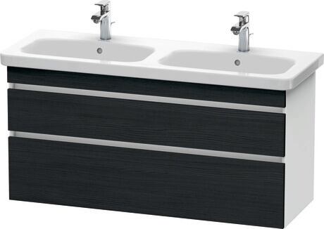 挂壁式浴柜, DS649801618 门板: 黑色橡木 哑光, 饰面, 主体: 白色 哑光, 饰面