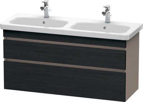 挂壁式浴柜, DS649801643 门板: 黑色橡木 哑光, 饰面, 主体: 玄武岩色 哑光, 饰面