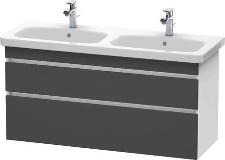 挂壁式浴柜, DS649804918 门板: 石墨黑色 哑光, 饰面, 主体: 白色 哑光, 饰面