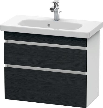 ארון אמבטיה תלוי על הקיר, DS649901618 חזית: אלון שחור מאט, עיצוב, גוף: לבן מאט, עיצוב