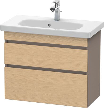 ארון אמבטיה תלוי על הקיר, DS649903043 חזית: עץ אלון טבעי מאט, עיצוב, גוף: בזלת מאט, עיצוב
