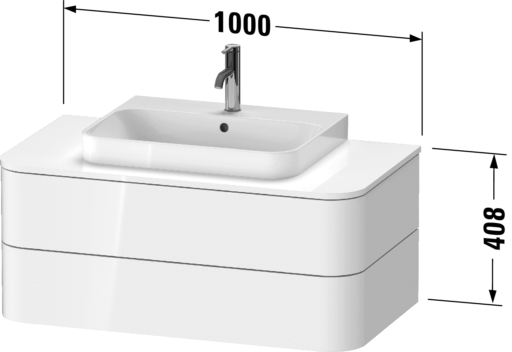 Meuble sous lavabo suspendu pour plan de toilette, HP4961