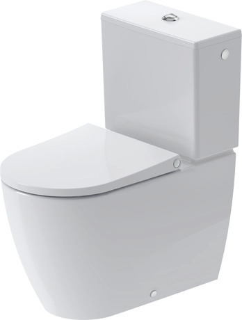 Toilet close-coupled, 2015092000 White High Gloss, HygieneGlaze, Incl. mounting material, Outlet dimensions for Vario connecting bend vertical: 155, Outlet dimensions for Vario outlet set vertical/horizontal: 170 mm