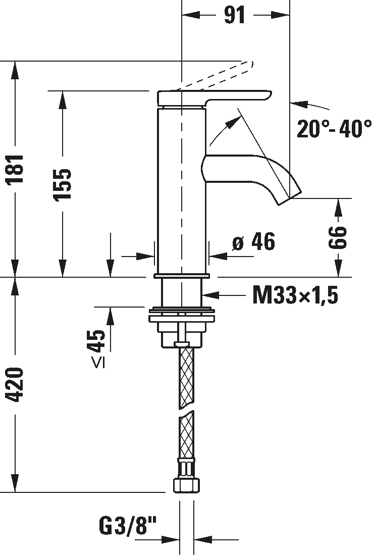 Single lever basin mixer S FreshStart und MinusFlow, C11013002