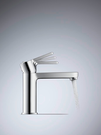 Single lever basin mixer M, B21020001010 Spout reach: 139 mm, Flow rate (3 bar): 5 l/min, with pop-up waste set, Unified Water Label (UWL) Class: 1