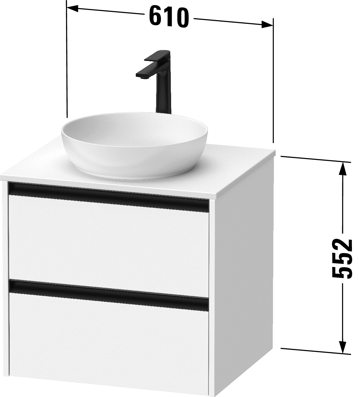 Console vanity unit wall-mounted, SV6974