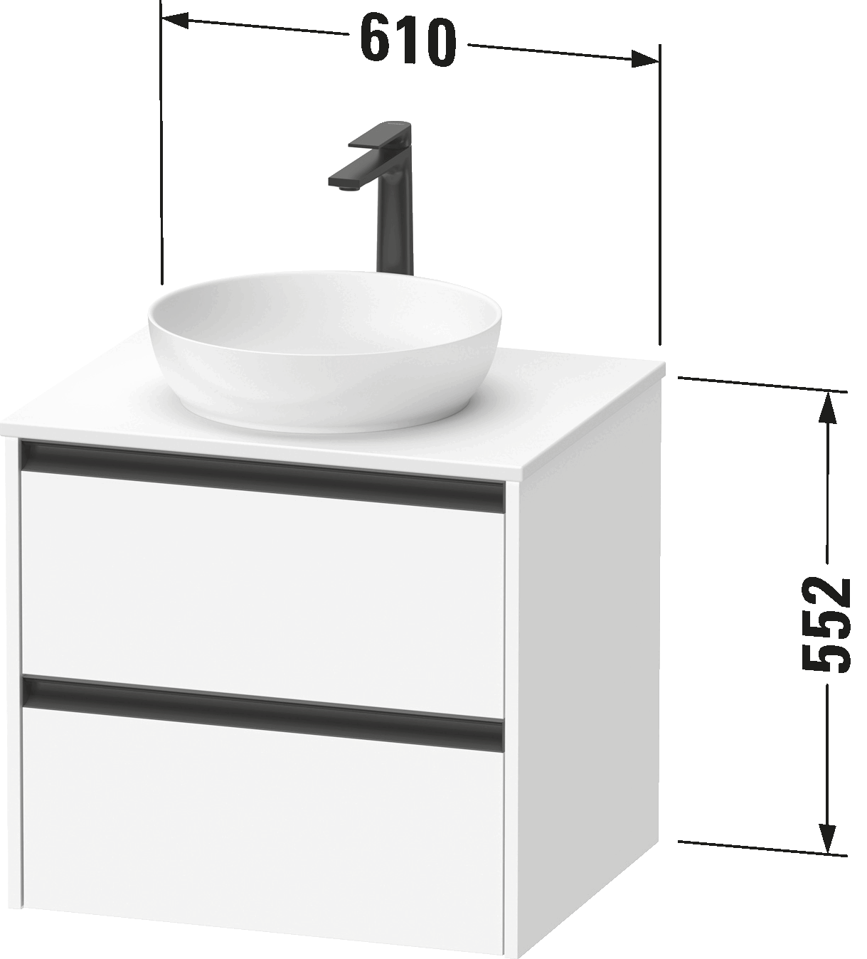 Console vanity unit wall-mounted, SV6974