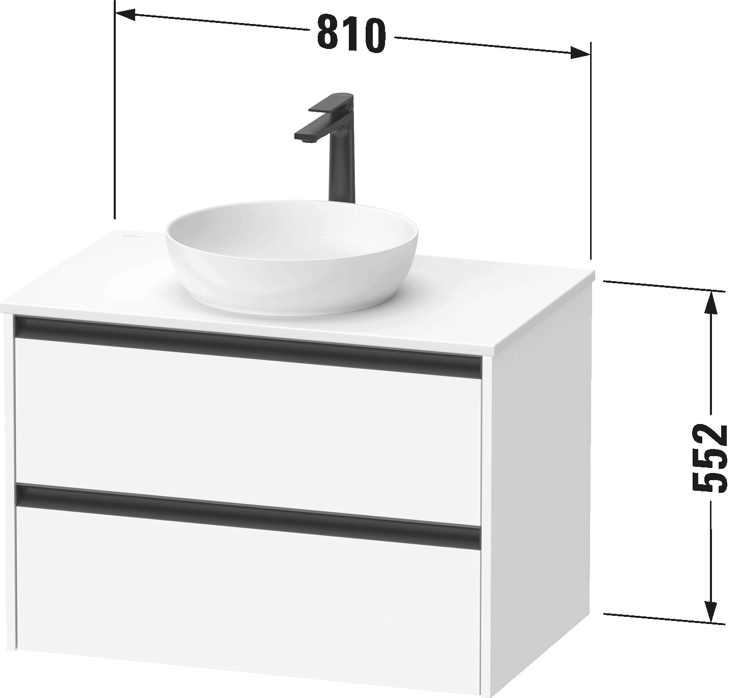 Console vanity unit wall-mounted, SV6975