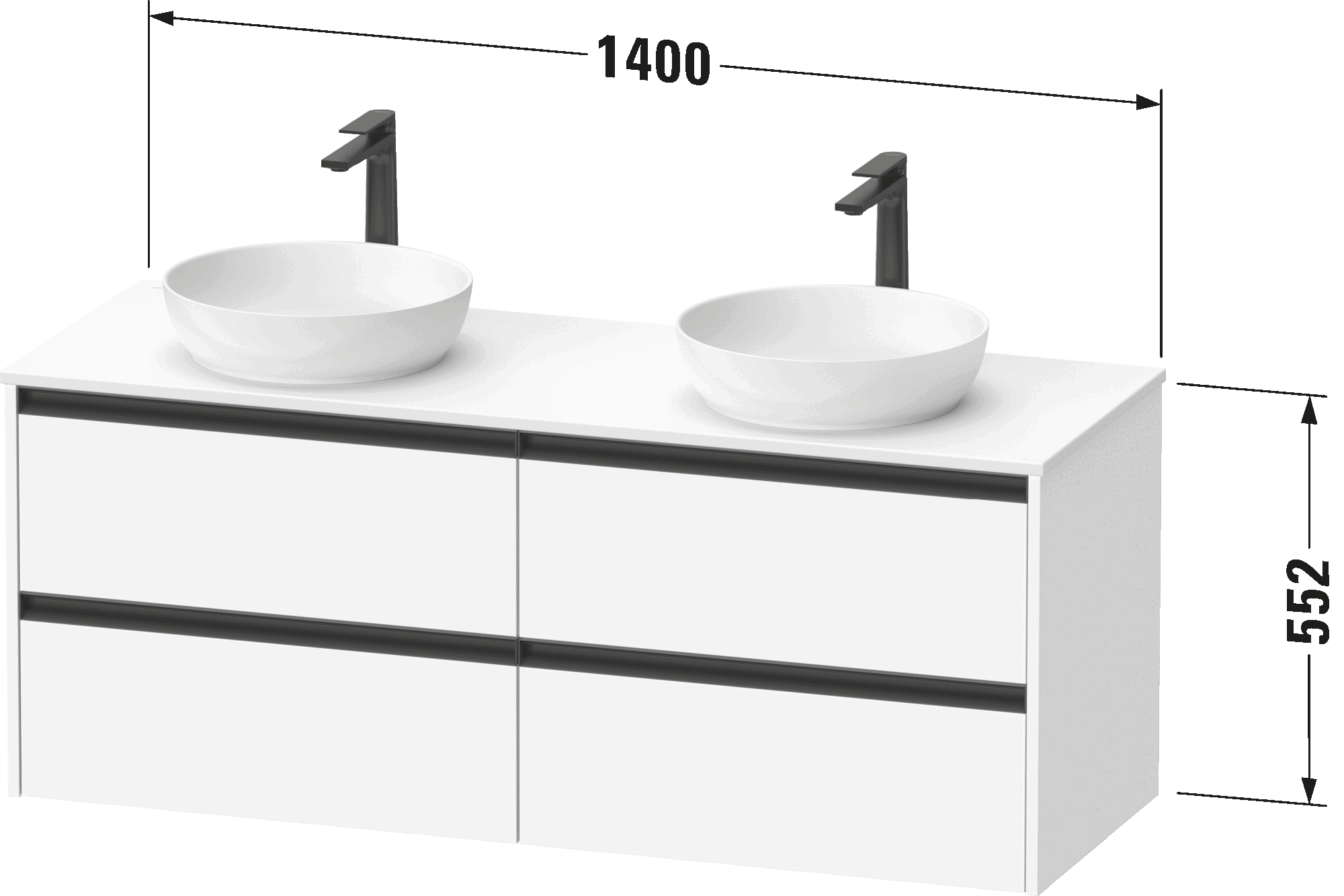 Console vanity unit wall-mounted, SV6978 B