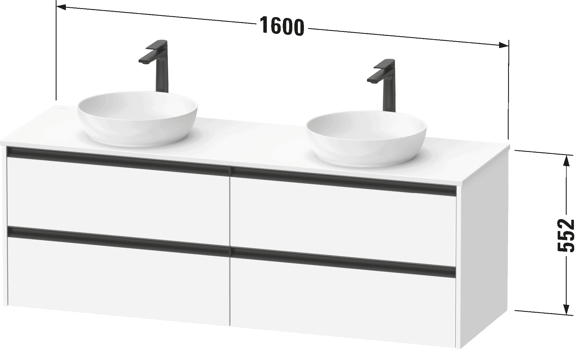 Console vanity unit wall-mounted, SV6979 B