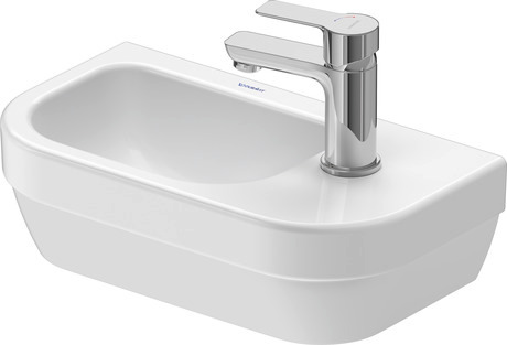 Hand basin, 07494000412 White High Gloss, Number of washing areas: 1 Left, Number of faucet holes per wash area: 1 Middle, Overflow: No