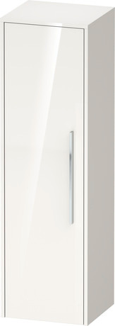 Semi-tall cabinet, DC1338L10220000 Hinge position: Left, White High Gloss, HPL, Handle Chrome