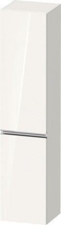 Tall cabinet, SV1370L10220000 Hinge position: Left, White High Gloss, Decor, Handle Chrome