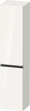 Tall cabinet, SV1370RBD220000 Hinge position: Right, White High Gloss, Decor, Handle Diamond black