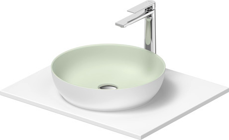 Washbasin with console, 268000FG00 Interior colour Pale Green Matt/Exterior colour White Satin Matt, Round, Number of basins: 1, Number of washing areas: 1