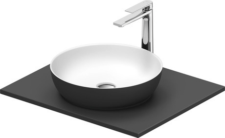 Washbasin with console, 268000FI00 Interior colour White Satin Matt/Exterior colour Dark grey Matt, Round, Number of basins: 1, Number of washing areas: 1