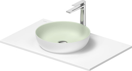 Washbasin with console, 268001FG00 Interior colour Pale Green Matt/Exterior colour White Satin Matt, Round, Number of basins: 1, Number of washing areas: 1