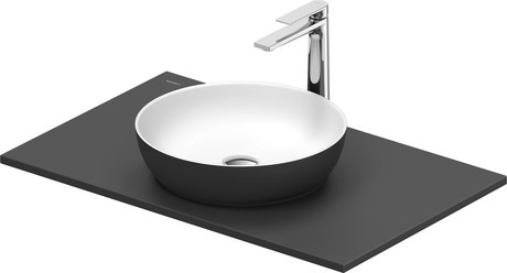 Washbasin with console, 268001FI00 Interior colour White Satin Matt/Exterior colour Dark grey Matt, Round, Number of basins: 1, Number of washing areas: 1