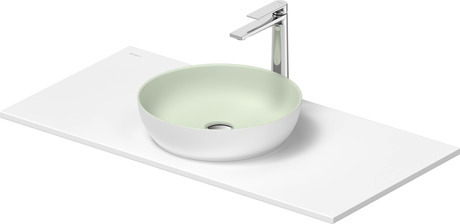 Washbasin with console, 268002FG00 Interior colour Pale Green Matt/Exterior colour White Satin Matt, Round, Number of basins: 1, Number of washing areas: 1