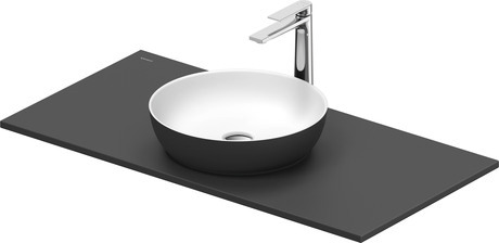 Washbasin with console, 268002FI00 Interior colour White Satin Matt/Exterior colour Dark grey Matt, Round, Number of basins: 1, Number of washing areas: 1
