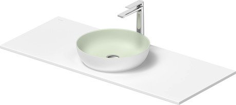 Washbasin with console, 268003FG00 Interior colour Pale Green Matt/Exterior colour White Satin Matt, Round, Number of basins: 1, Number of washing areas: 1