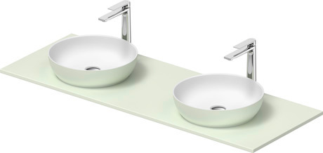 Washbasin with console, 268004FH00 Interior colour White Satin Matt/Exterior colour Pale Green Matt, Round, Number of basins: 1, Number of washing areas: 1