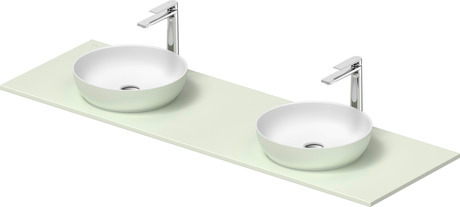 Washbasin with console, 268005FH00 Interior colour White Satin Matt/Exterior colour Pale Green Matt, Round, Number of basins: 1, Number of washing areas: 1