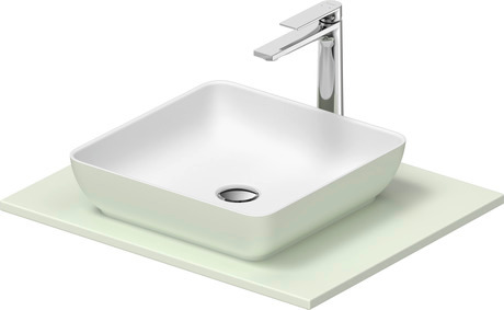 Washbasin with console, 268006FH00 Interior colour White Satin Matt/Exterior colour Pale Green Matt, Square, Number of basins: 1, Number of washing areas: 1