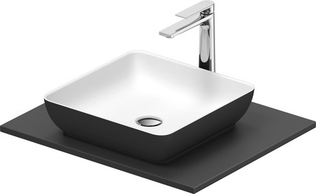 Washbasin with console, 268006FI00 Interior colour White Satin Matt/Exterior colour Dark grey Matt, Square, Number of basins: 1, Number of washing areas: 1