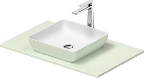 Washbasin with console, 268007FH00 Interior colour White Satin Matt/Exterior colour Pale Green Matt, Square, Number of basins: 1, Number of washing areas: 1