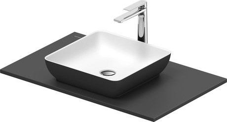 Washbasin with console, 268007FI00 Interior colour White Satin Matt/Exterior colour Dark grey Matt, Square, Number of basins: 1, Number of washing areas: 1