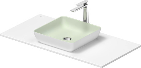 Washbasin with console, 268008FG00 Interior colour Pale Green Matt/Exterior colour White Satin Matt, Square, Number of basins: 1, Number of washing areas: 1