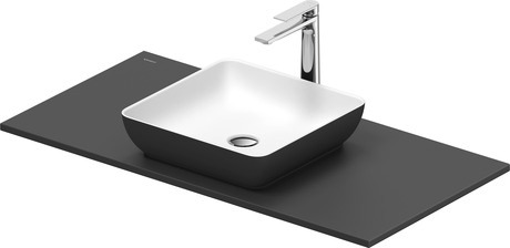 Washbasin with console, 268008FI00 Interior colour White Satin Matt/Exterior colour Dark grey Matt, Square, Number of basins: 1, Number of washing areas: 1