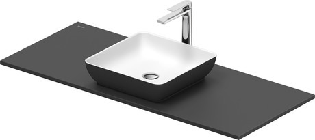 Washbasin with console, 268009FI00 Interior colour White Satin Matt/Exterior colour Dark grey Matt, Square, Number of basins: 1, Number of washing areas: 1
