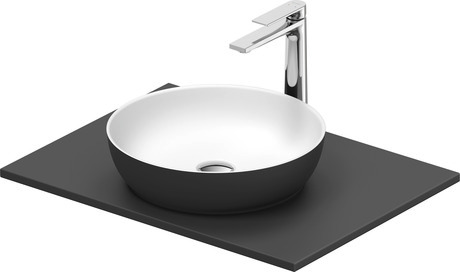 Washbasin with console, 268012FI00 Interior colour White Satin Matt/Exterior colour Dark grey Matt, Round, Number of basins: 1, Number of washing areas: 1